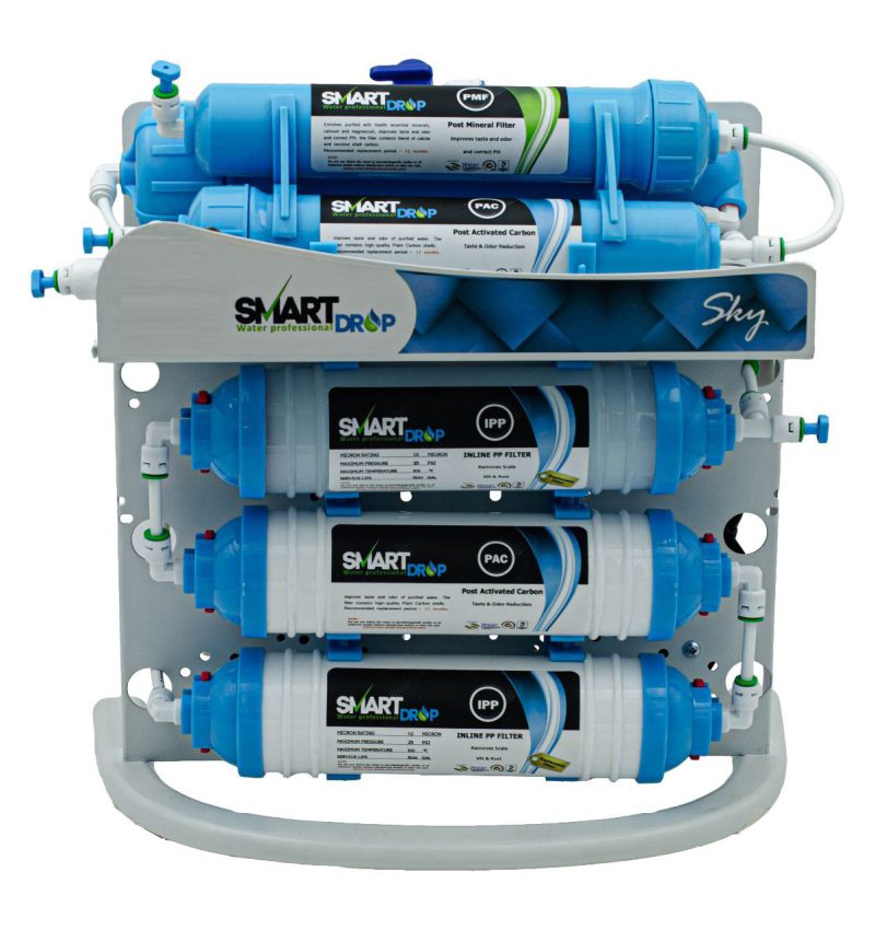 تصفیه آب اسمارت درآپ مدل اینلاین اسکای دستگاه تصفیه آب ۶ مرحله ایی اینلاین اسمارت دراپ مدل Sky